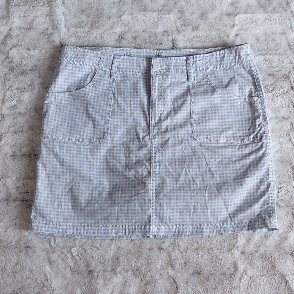 St Johns Bay Gingham Skort Blue White Golf Tennis Walking Sport Shorts Size 12